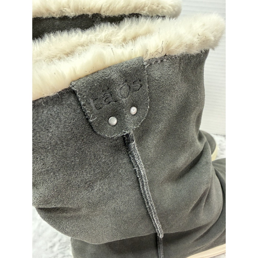 Taos Cozy Chic Soft Faux Fur Size Women's 9.5 Dark Gray Suede Slouchy Boots - Picture 9 of 14